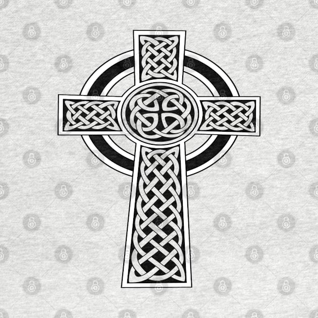 St Patrick's Day Celtic Cross Black and White by taiche